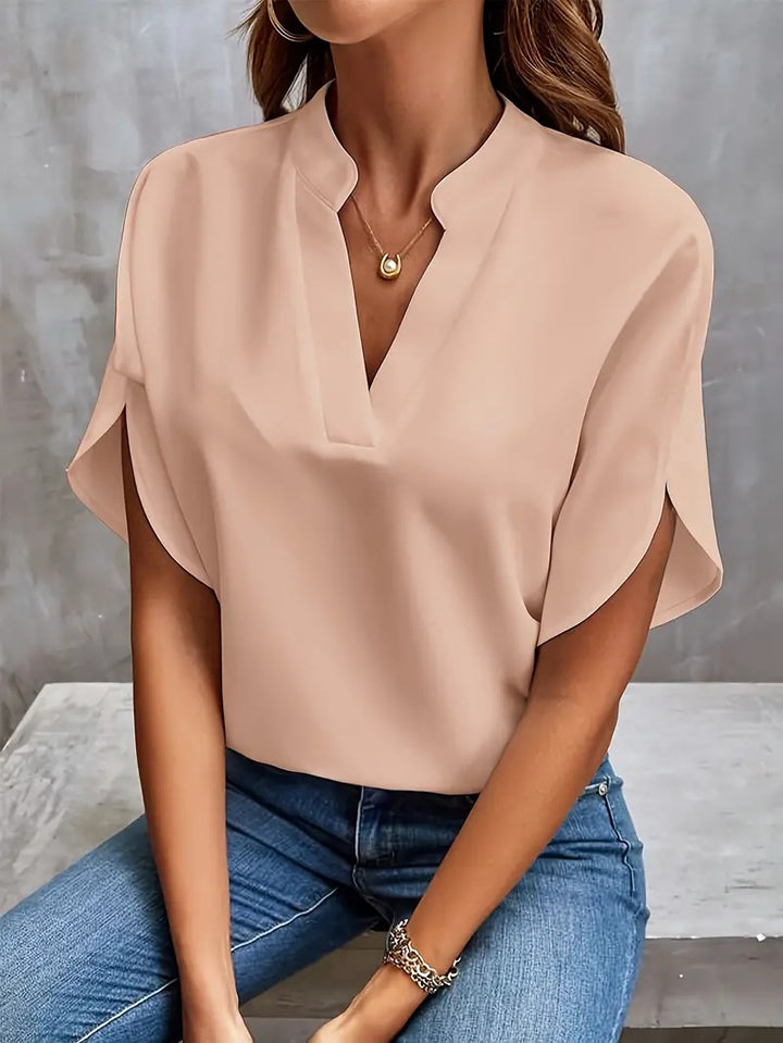 Blouse élégante à col fendu | Simplicité moderne pour tous les jours