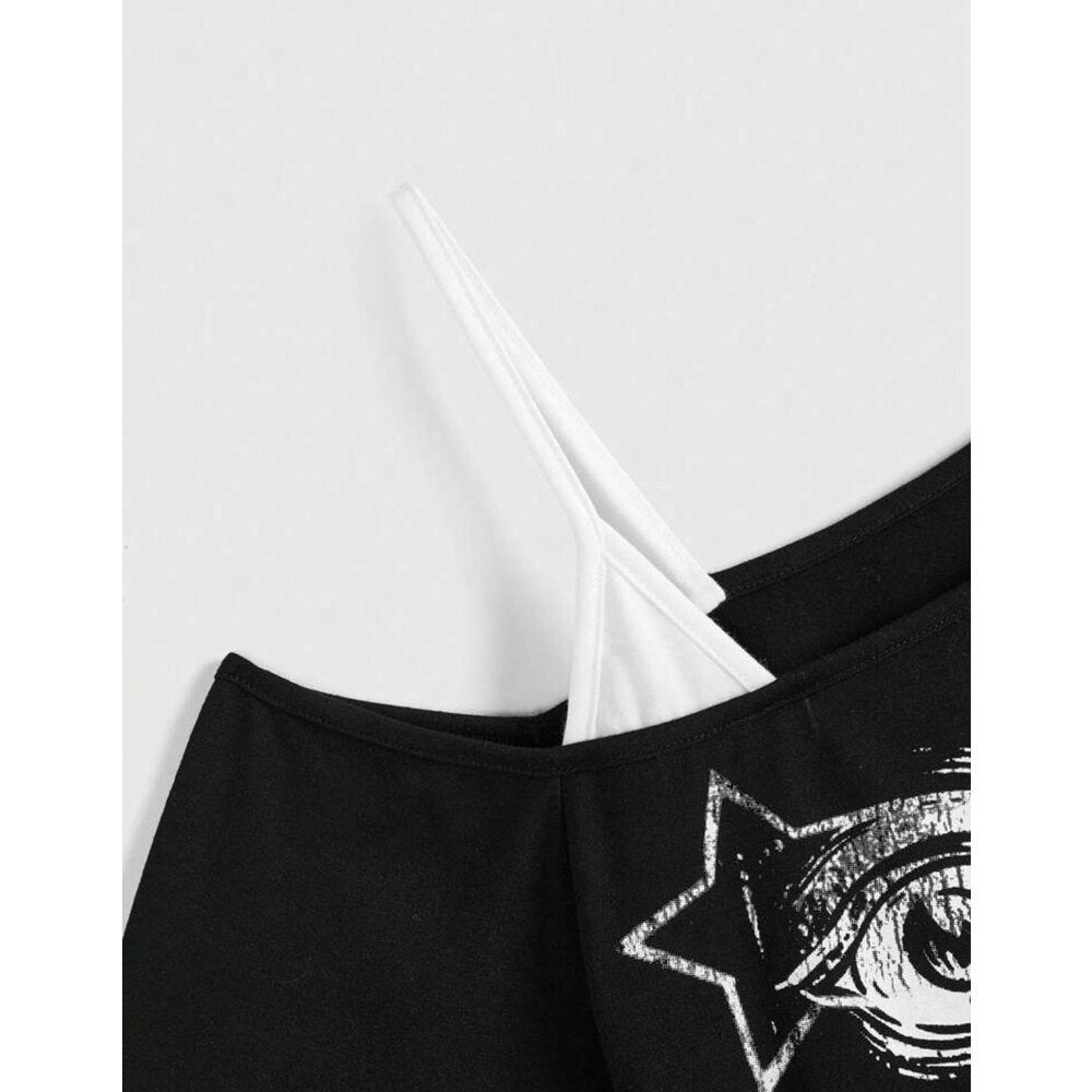 T-shirt asymétrique | Style graphique audacieux