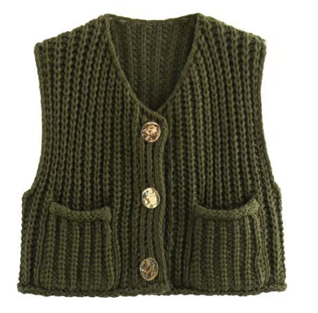 Gilet tricoté sans manches | Style détente élégant