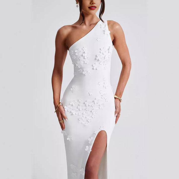 Robe une épaule fleurie | Élégance pour les occasions spéciales