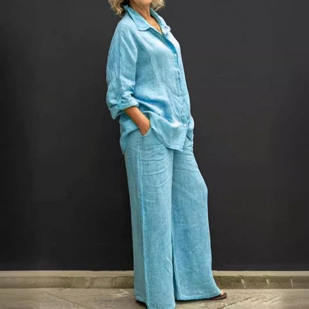 Ensemble chemise et pantalon ample | Élégance fluide pour un confort absolu