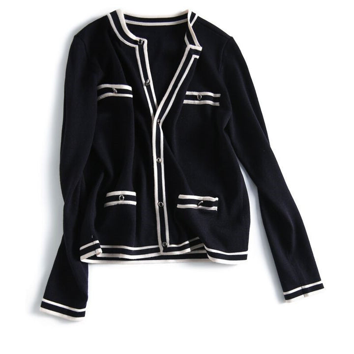 Cardigan chic contrasté | Élégance quotidienne