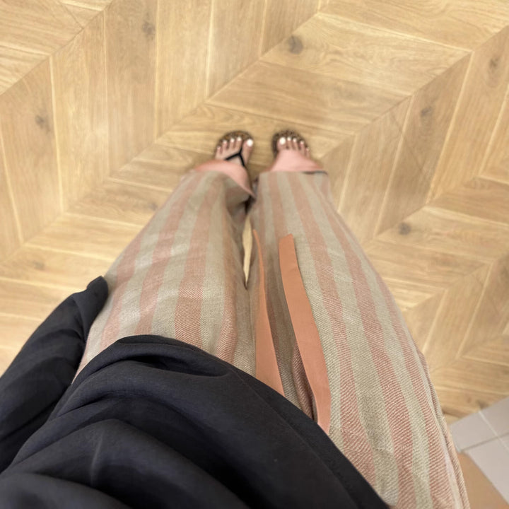 Pantalon large à rayures | Élégance décontractée pour l'été