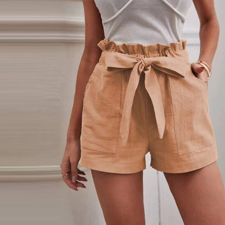 Short taille haute avec nœud | Confort et élégance estivale