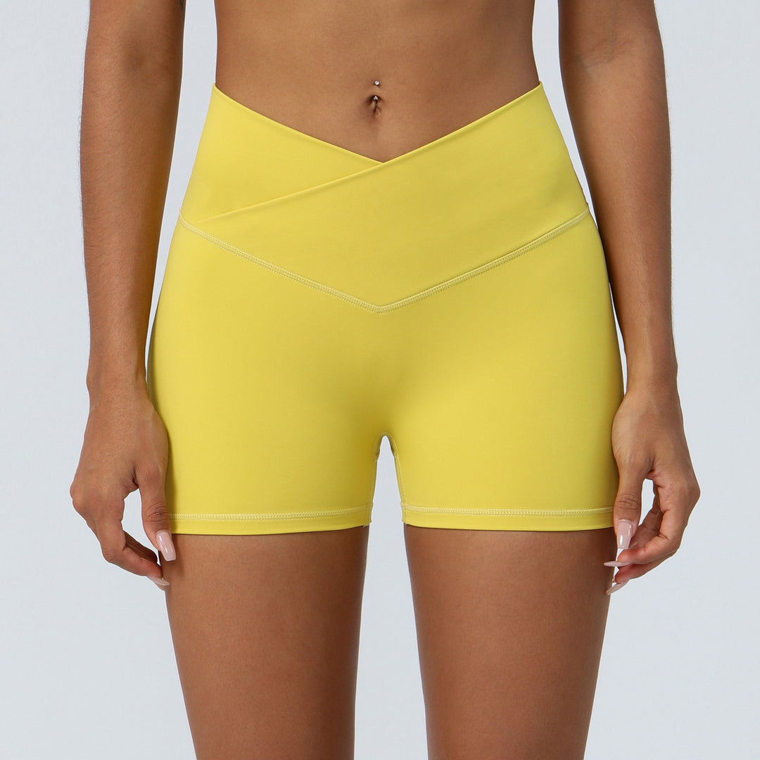 Short de sport taille haute en V | Confort sans coutures