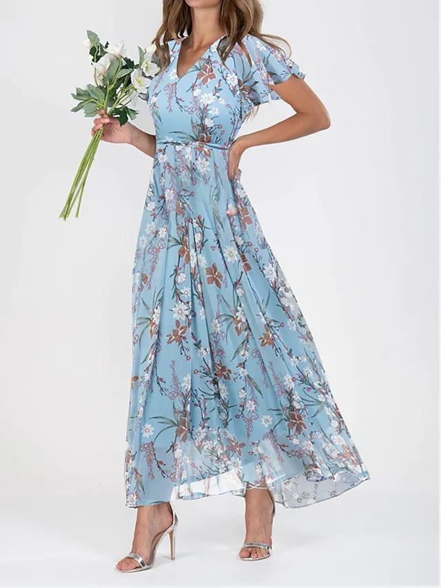 Robe longue fleurie à volants | Élégance aérienne pour les beaux jours