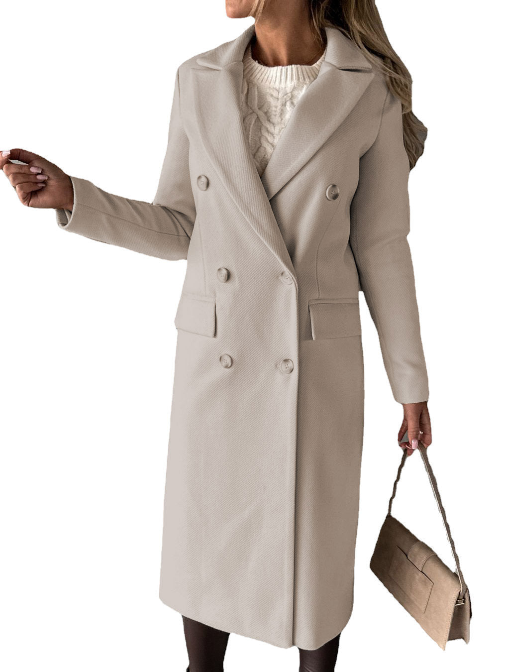 Manteau long croisé à boutons | Élégance structurée pour l’hiver