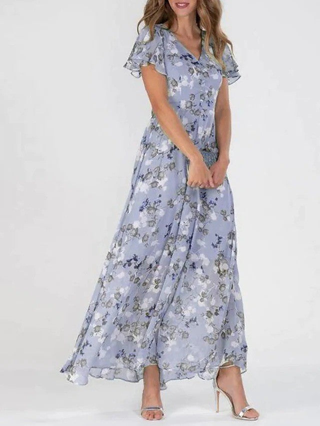 Robe longue fleurie à volants | Élégance aérienne pour les beaux jours