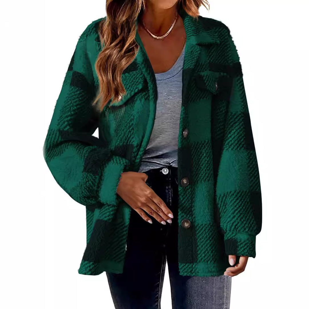 Veste à carreaux épaisse et boutonnée | Style cosy pour les journées fraîches