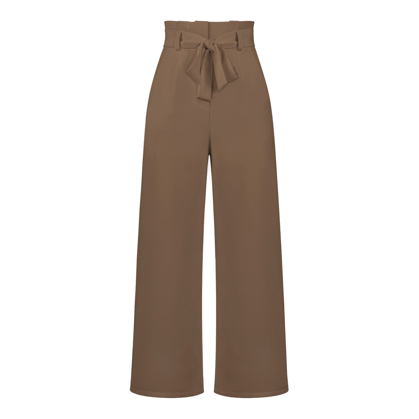 Pantalon large taille haute à nouer | Élégance décontractée au bureau ou en sortie