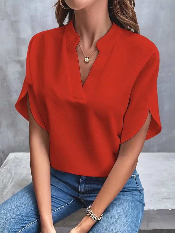 Blouse élégante à col fendu | Simplicité moderne pour tous les jours