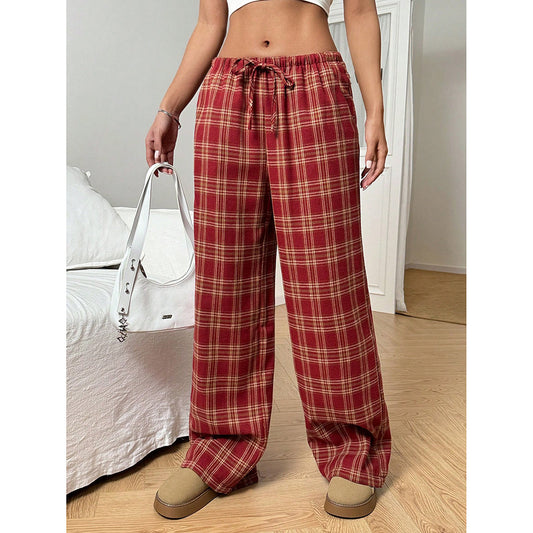 Pantalon large à carreaux | Style décontracté urbain