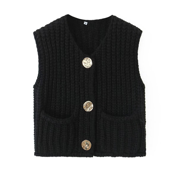 Gilet tricoté sans manches | Style détente élégant