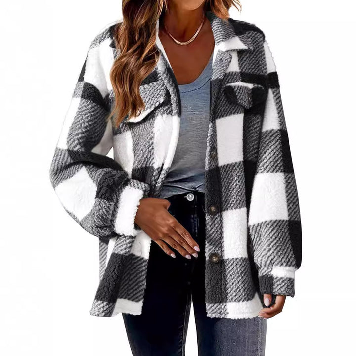 Veste à carreaux épaisse et boutonnée | Style cosy pour les journées fraîches