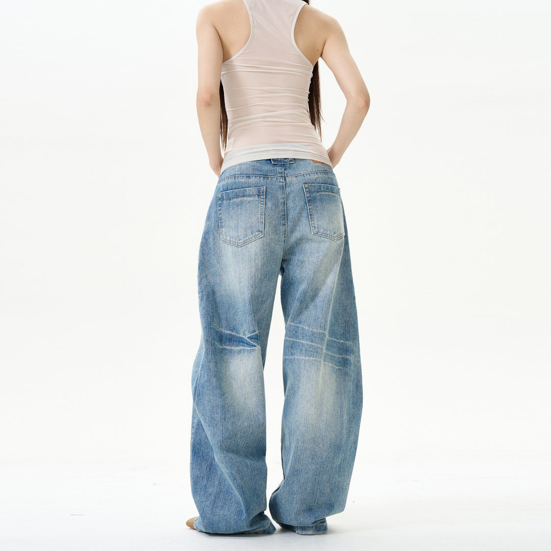 Pantalon large en denim washé | Parfait pour un style street cool