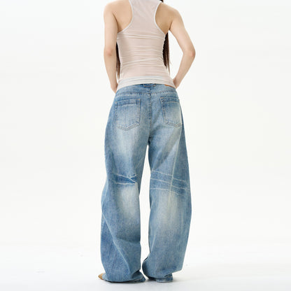 Pantalon large en denim washé | Parfait pour un style street cool
