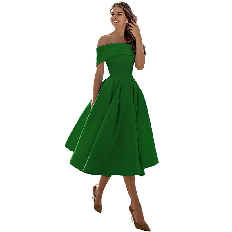 Robe satinée bustier midi | Élégance intemporelle et coupe princesse