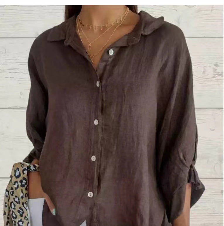 Chemise ample boutonnée | Élégance naturelle au quotidien