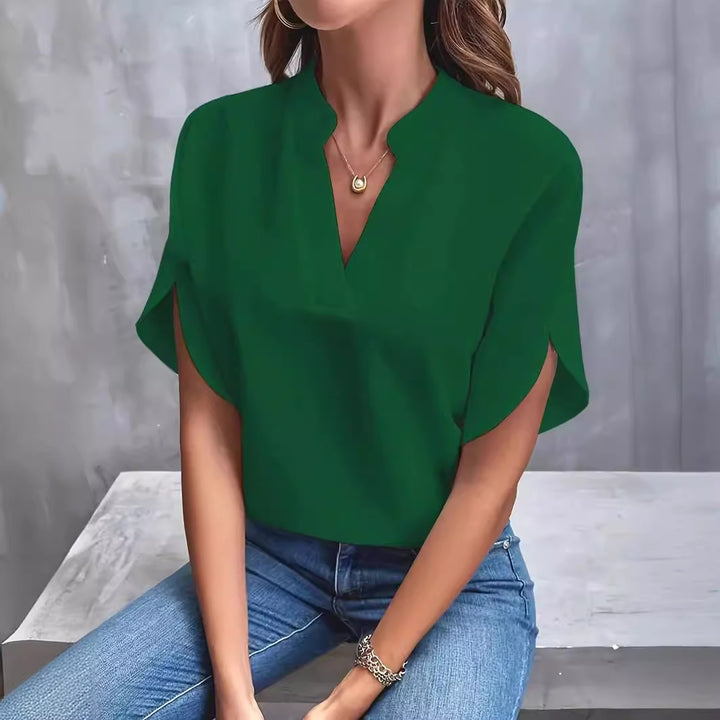 Blouse élégante à col fendu | Simplicité moderne pour tous les jours