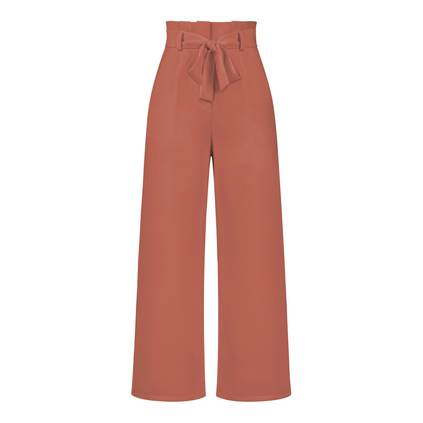 Pantalon large taille haute à nouer | Élégance décontractée au bureau ou en sortie