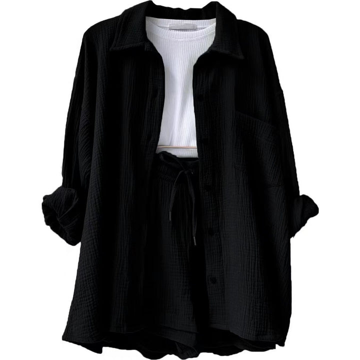 Ensemble chemise longue et short | Confort et style pour les journées détendues