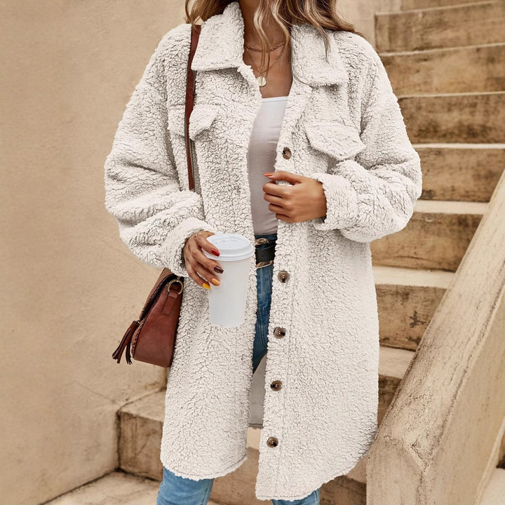 Manteau Long Boutonné Douillet | Coupe Oversize avec Poches Poitrine