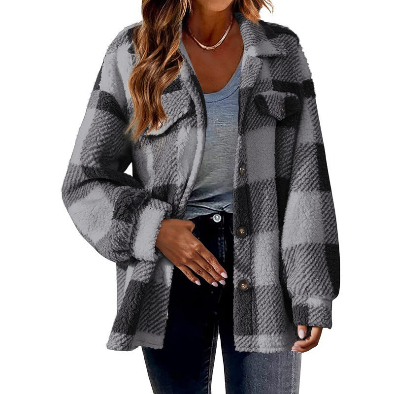Veste à carreaux épaisse et boutonnée | Style cosy pour les journées fraîches