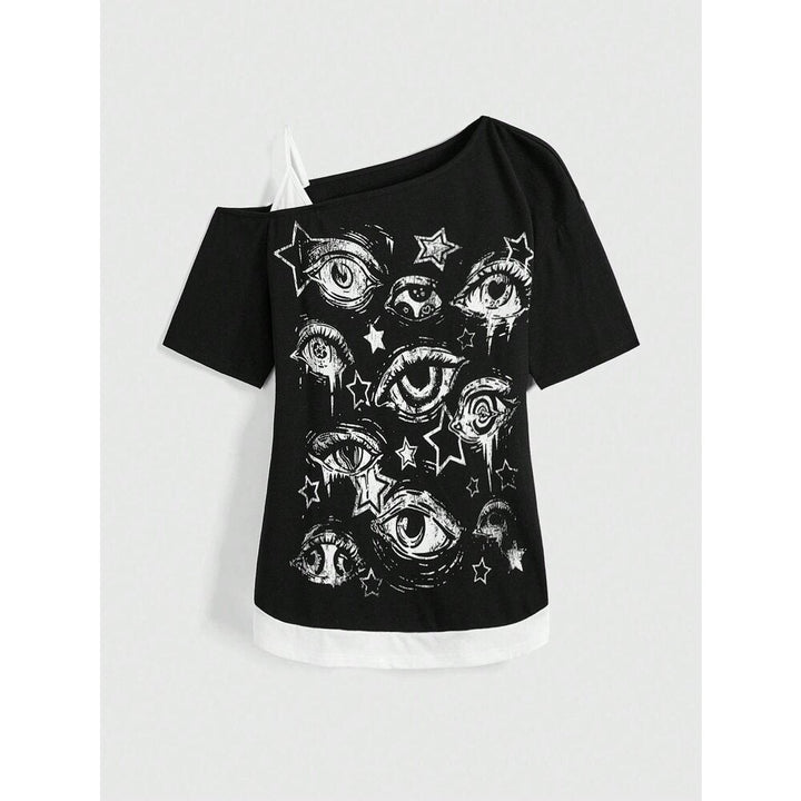 T-shirt asymétrique | Style graphique audacieux