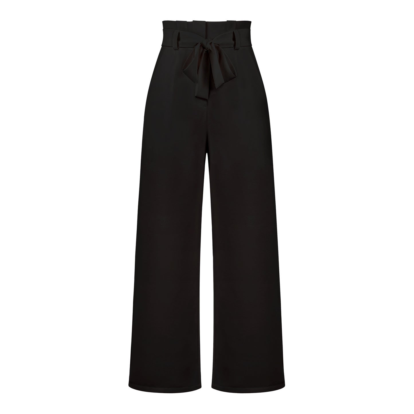 Pantalon large taille haute à nouer | Élégance décontractée au bureau ou en sortie
