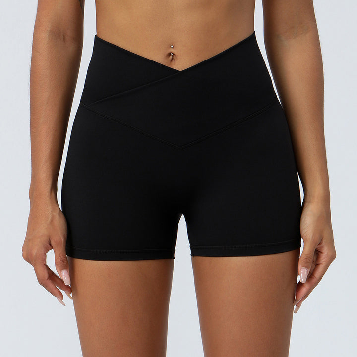 Short de sport taille haute en V | Confort sans coutures
