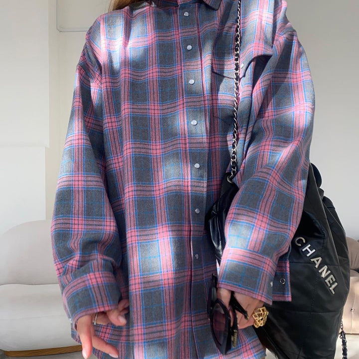 Chemise à carreaux oversize | Style décontracté pour les journées urbaines