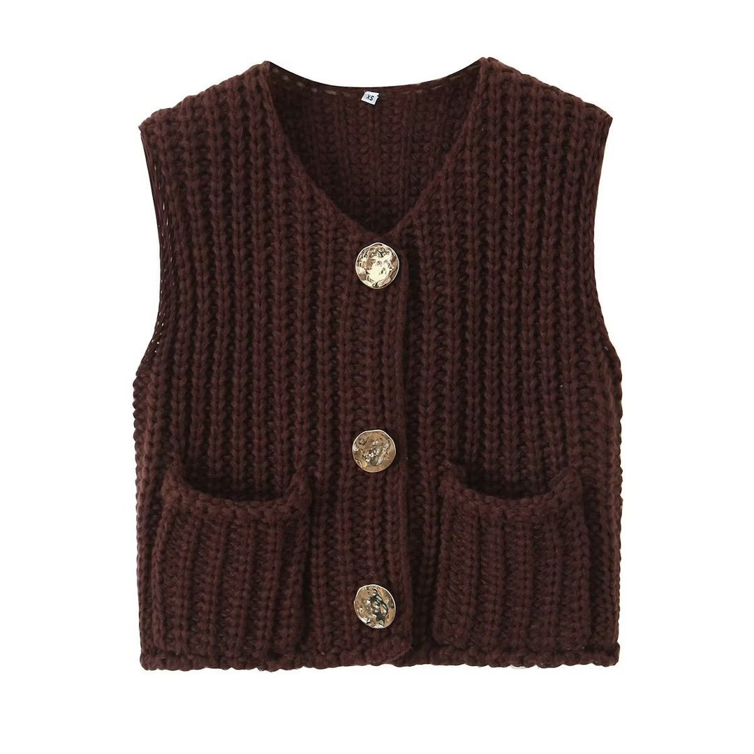 Gilet tricoté sans manches | Style détente élégant