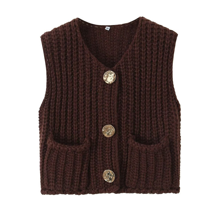 Gilet tricoté sans manches | Style détente élégant