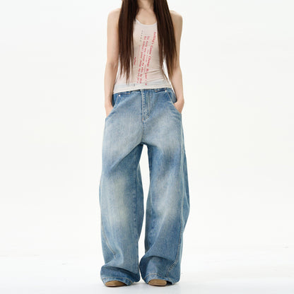 Pantalon large en denim washé | Parfait pour un style street cool