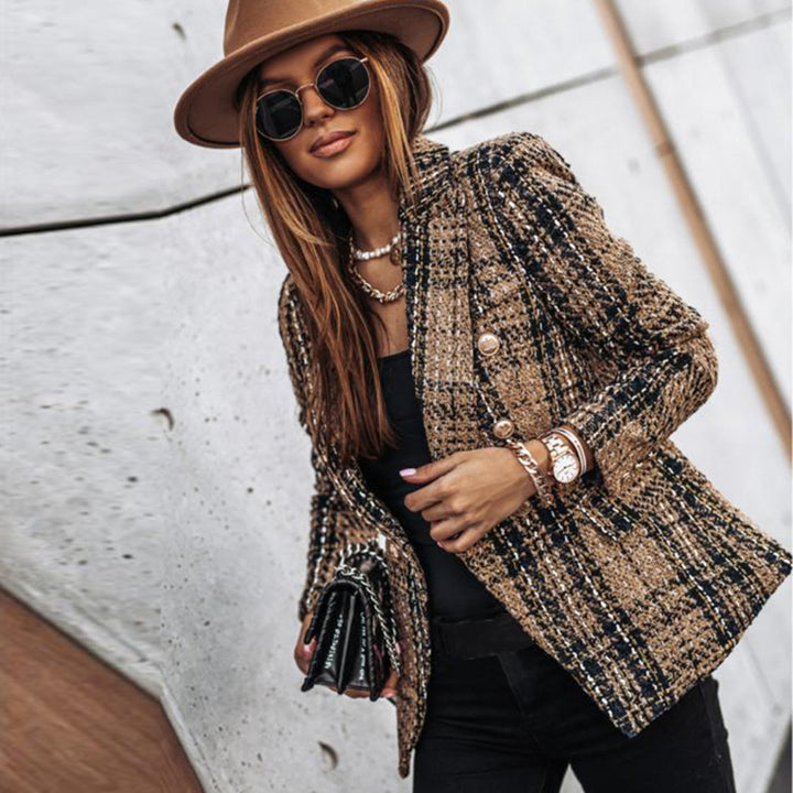 Blazer élégant à carreaux | Idéal pour un look chic en ville