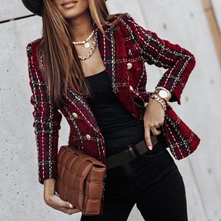 Blazer élégant à carreaux | Idéal pour un look chic en ville