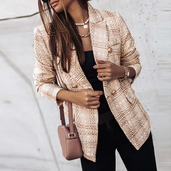 Blazer élégant à carreaux | Idéal pour un look chic en ville