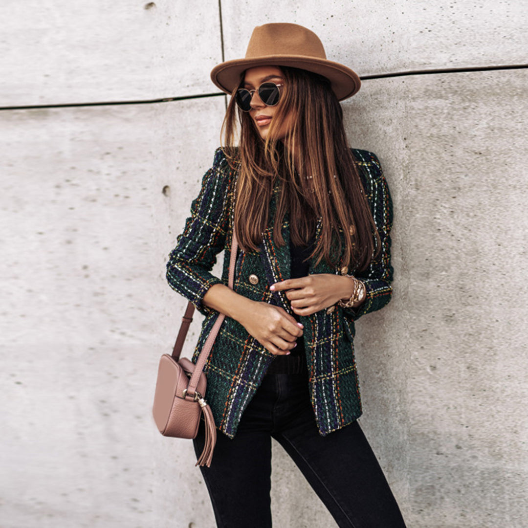 Blazer élégant à carreaux | Idéal pour un look chic en ville
