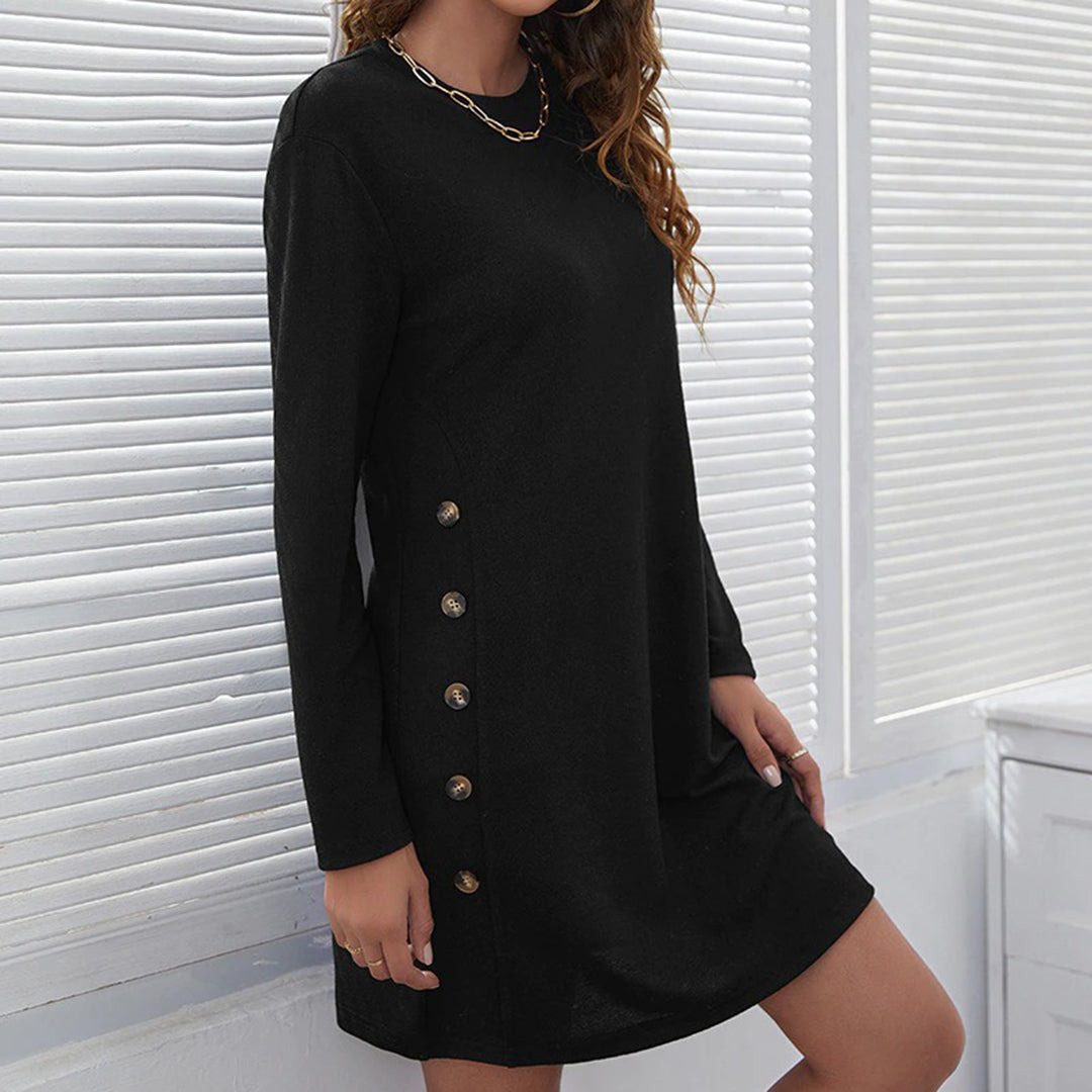 Robe manches longues | Élégance minimaliste hivernale