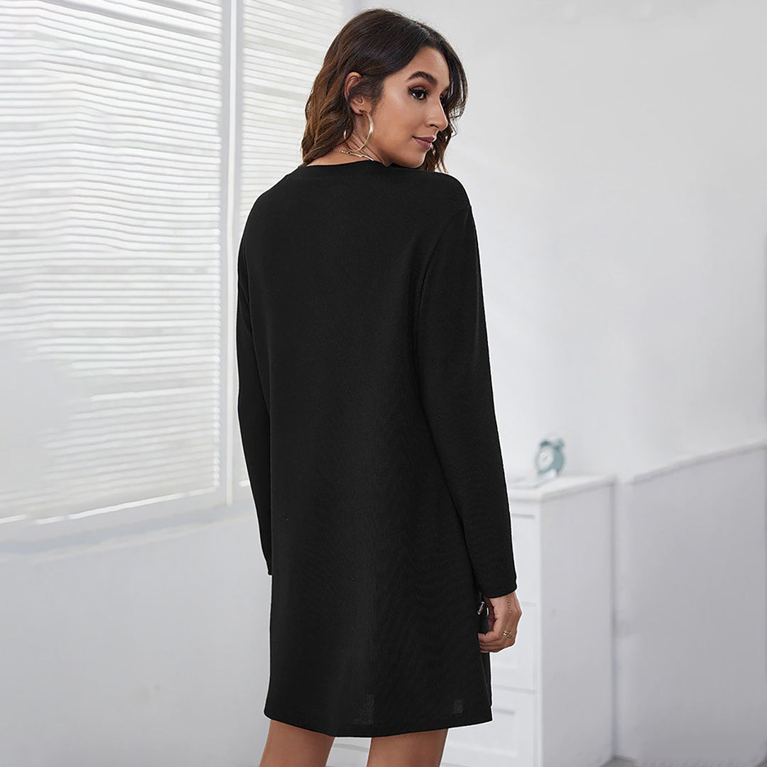 Robe manches longues | Élégance minimaliste hivernale