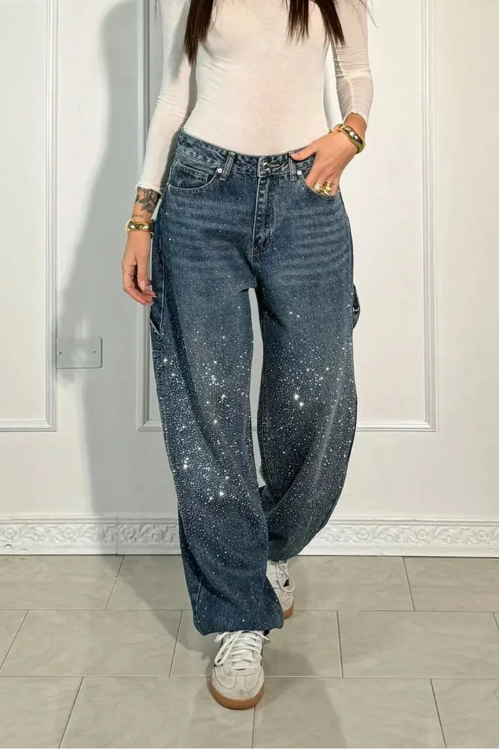 Jean à strass | Brillance pour un look décontracté