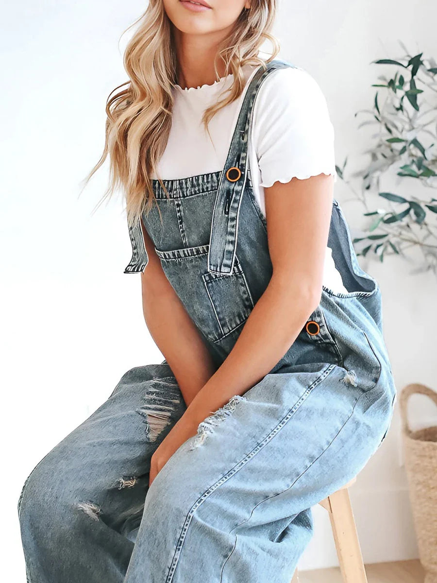 Salopette en denim | Style décontracté lavé