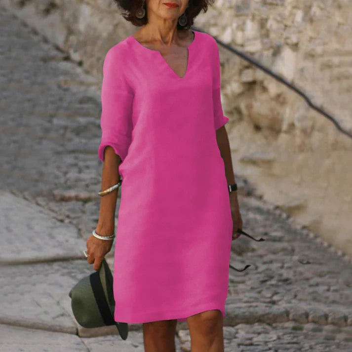 Robe droite en lin | Élégance estivale