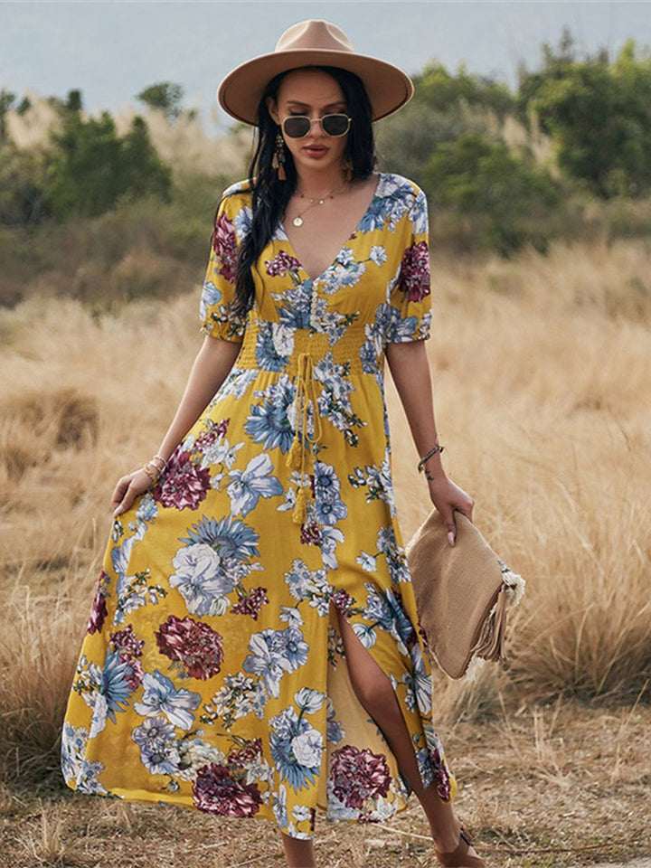 Robe longue fleurie | Élégance estivale