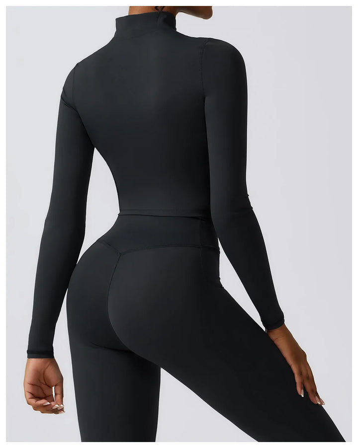 Haut court zippé sport | Flexibilité et maintien actif
