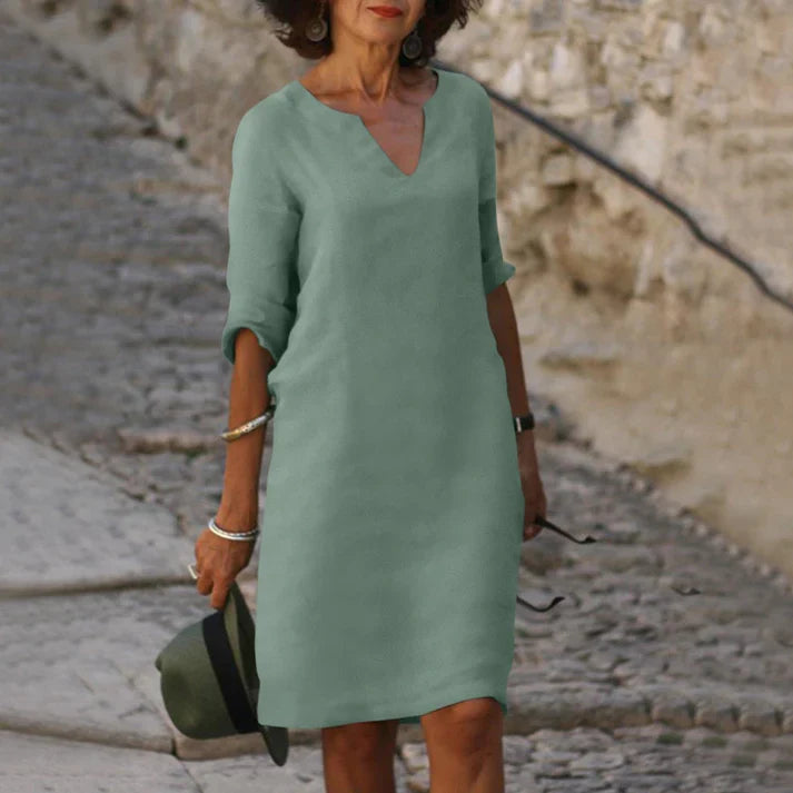 Robe droite en lin | Élégance estivale