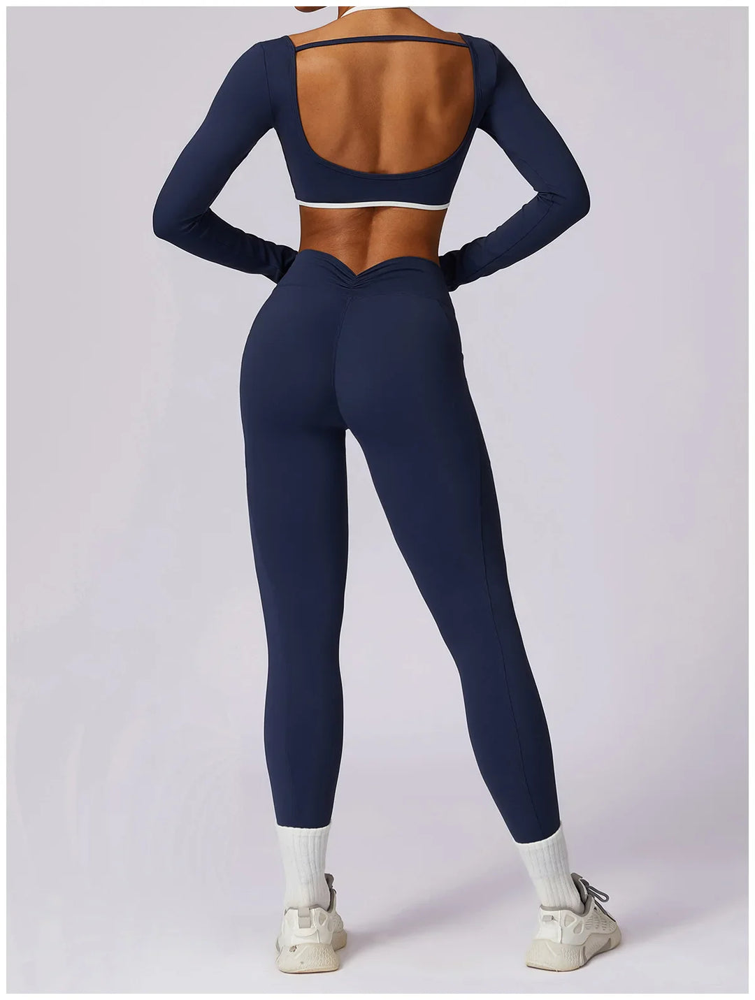 Ensemble yoga deux pièces manches longues | Maintien chic pour l'entraînement