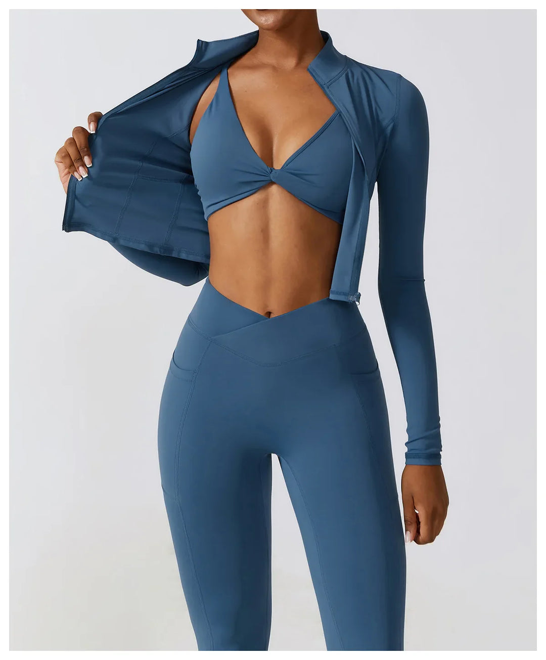 Haut court zippé sport | Flexibilité et maintien actif