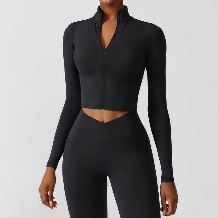 Haut court zippé sport | Flexibilité et maintien actif