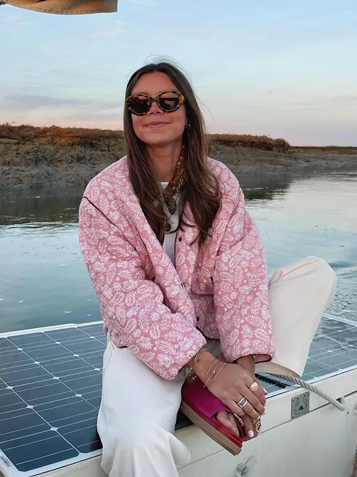Veste matelassée florale | Tendance décontractée et style bohème